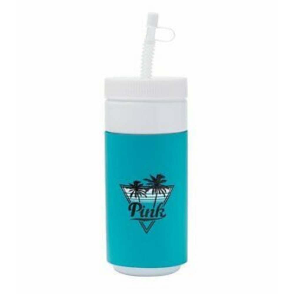 VSPINK Water Bottle Good Vibes Retro Blue NEW
